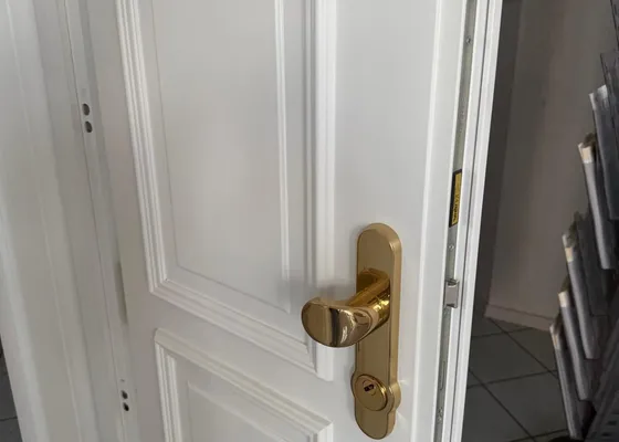 Mechanischer Sicherheitsbeschlag von Schlüsseldienst-Sofort Wien — Schutzrosette und Stahlplatte